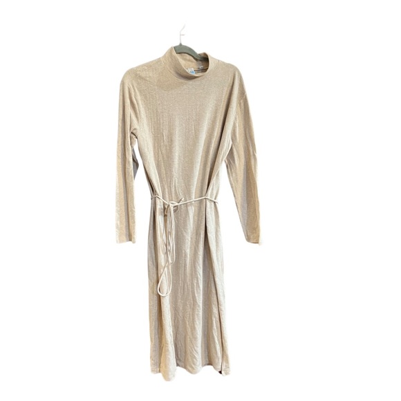 Vince Long Sleeve Turtleneck Dress in Marzipan size XL - Picture 3 of 11